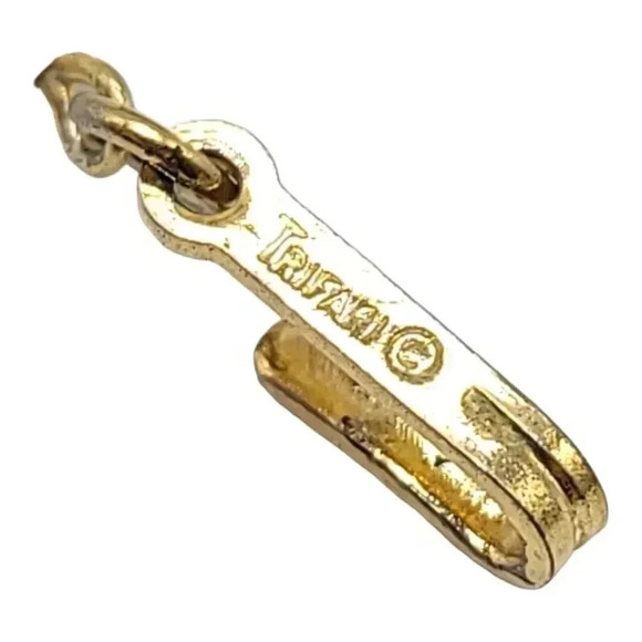 TRIFARI White Lucite Plastic Dainty Gold Tone Bead Beaded Necklace Mid Century - Picture 3 of 4